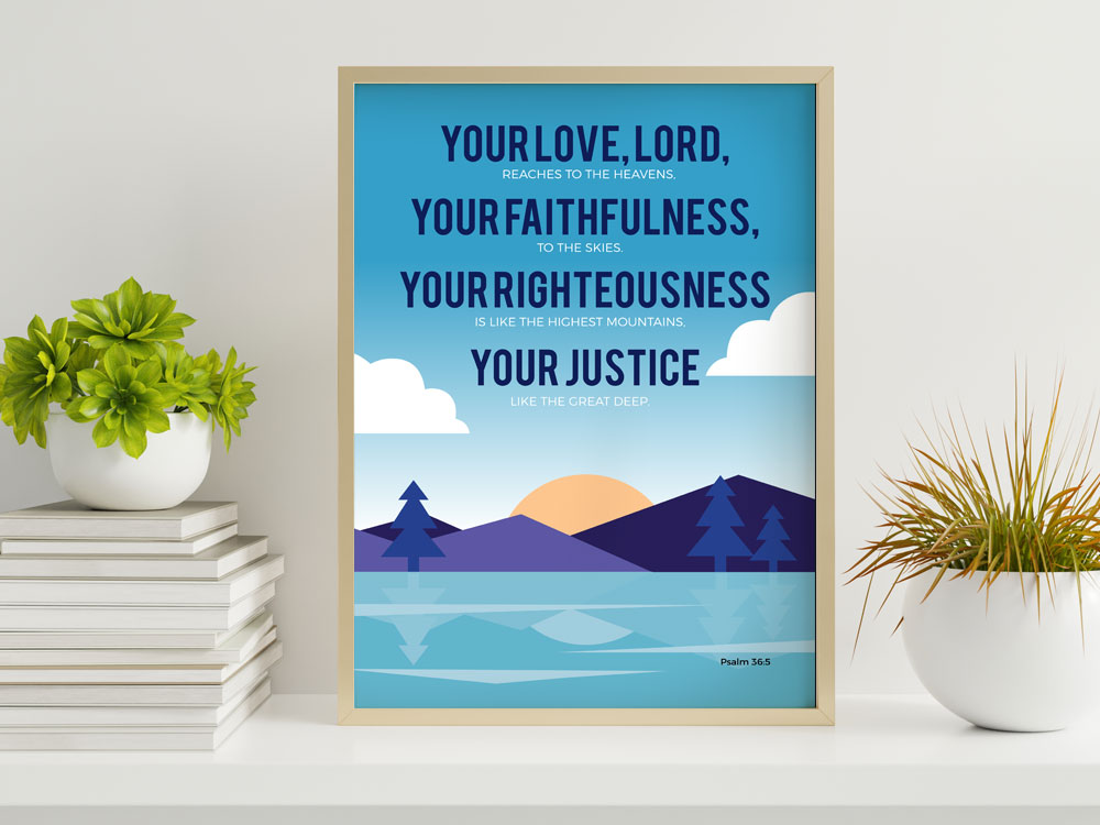 Psalm 36:5 Christian Poster 2 Inspring Christian Poster