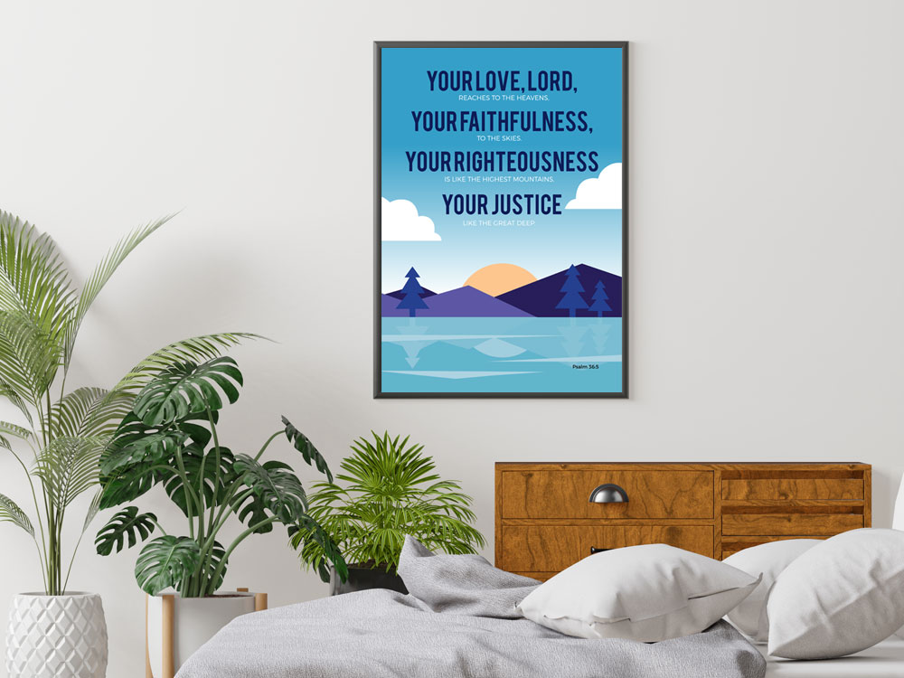 Psalm 36:5 Christian Poster 3 Christian Bible Verse Poster