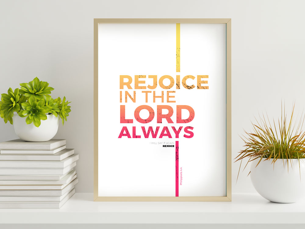 Philippians 4:4 Christian Poster & Print 2 Christian Poster