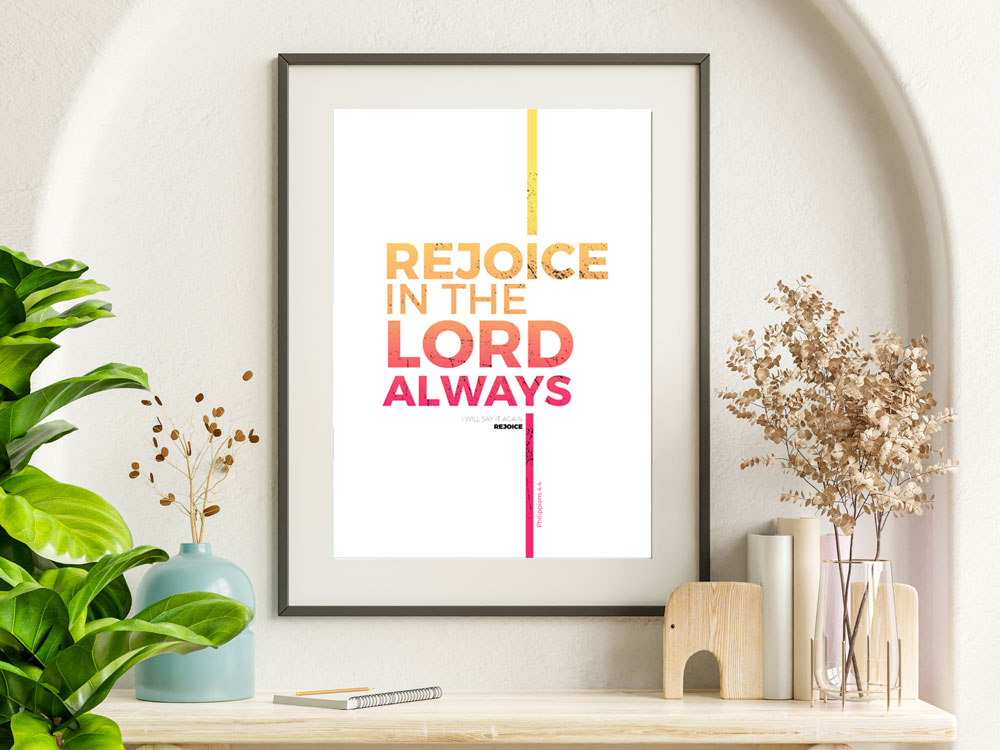 Philippians 4:4 Christian Poster & Print 4 Inspring Christian Bible Verse Poster