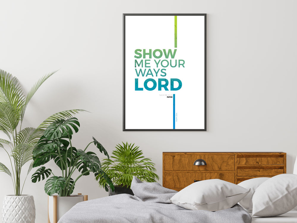 Psalm 25:4 Modern Christian Poster 3 Christine Wall Art
