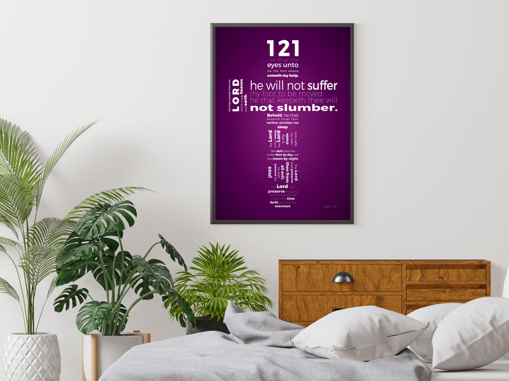 Psalm 121 Powerful Christian Poster 3 Modern Bible Art Poster