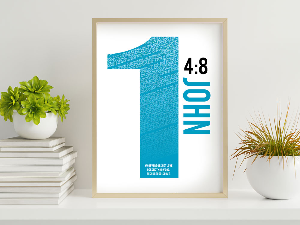 1 John 4:8 Numbers Series Poster 2 Christine Wall Art