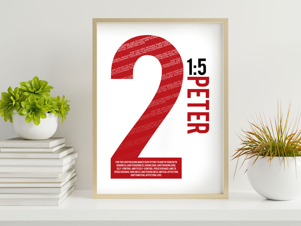 2 Peter 1:5 Numbers Series Poster 2 Christine Wall Art