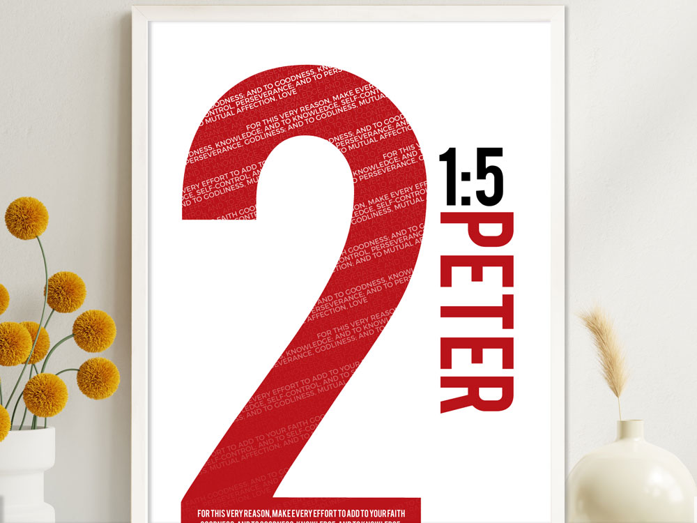 2 Peter 1:5 Numbers Series Poster 1 Christian Bible Verse poster