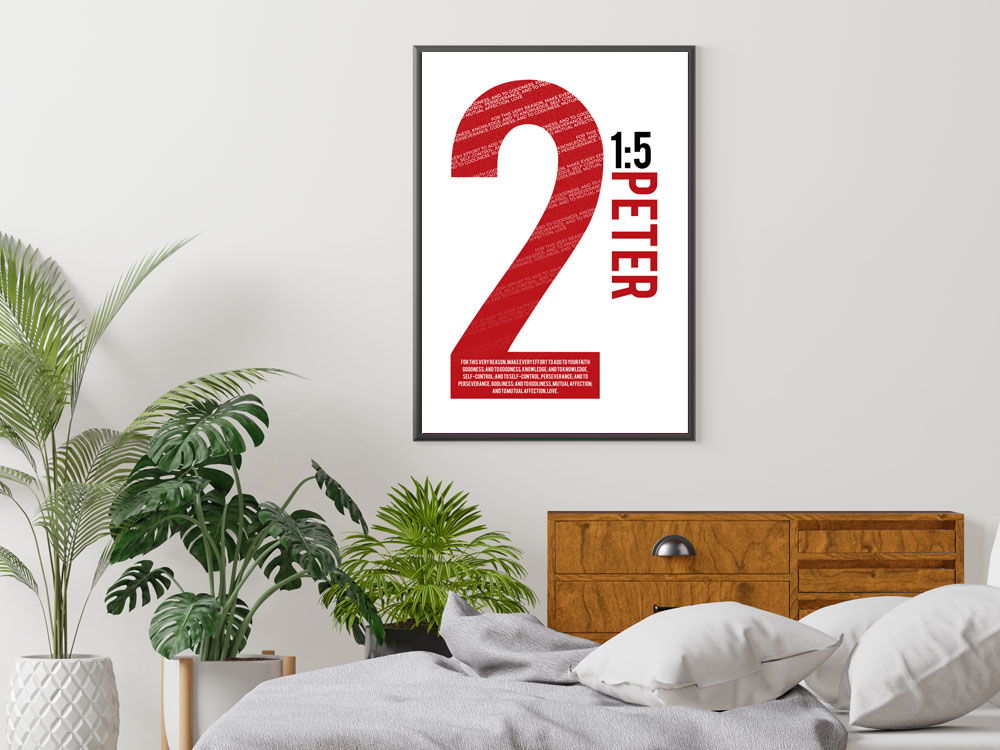 2 Peter 1:5 Numbers Series Poster 3 Christine Wall Art