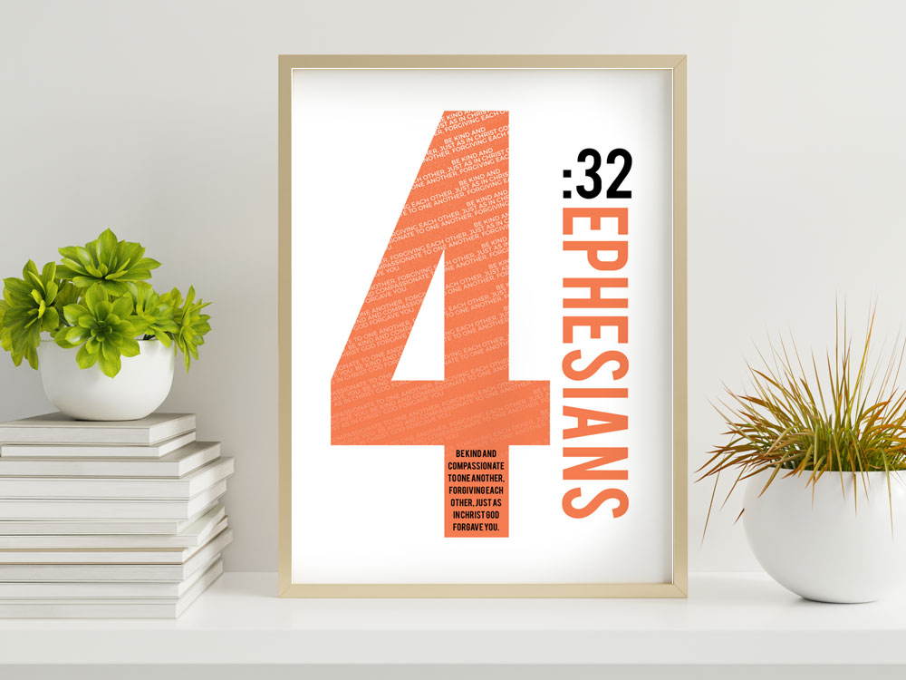 Ephesians 4:32 Numbers Series Poster 2 Christian Bible Verse poster