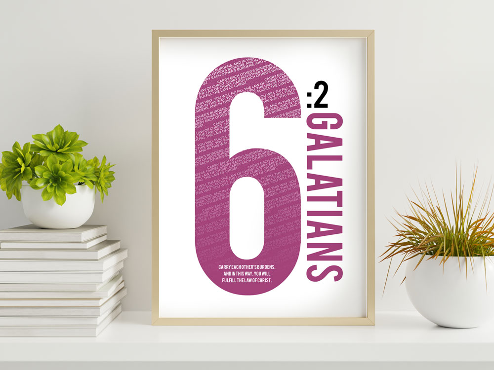 Galatians 6:2 Numbers Series Poster 2 Modern Bible Art Poster