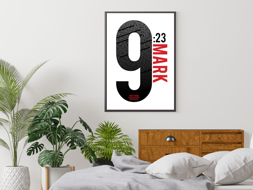 Mark 9:23 Numbers Series Poster 3 Unique Christian Poster