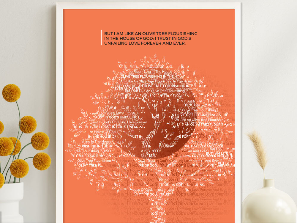 Psalms 52:8 Conceptual Christian Poster 1 Christian Bible Verse Poster