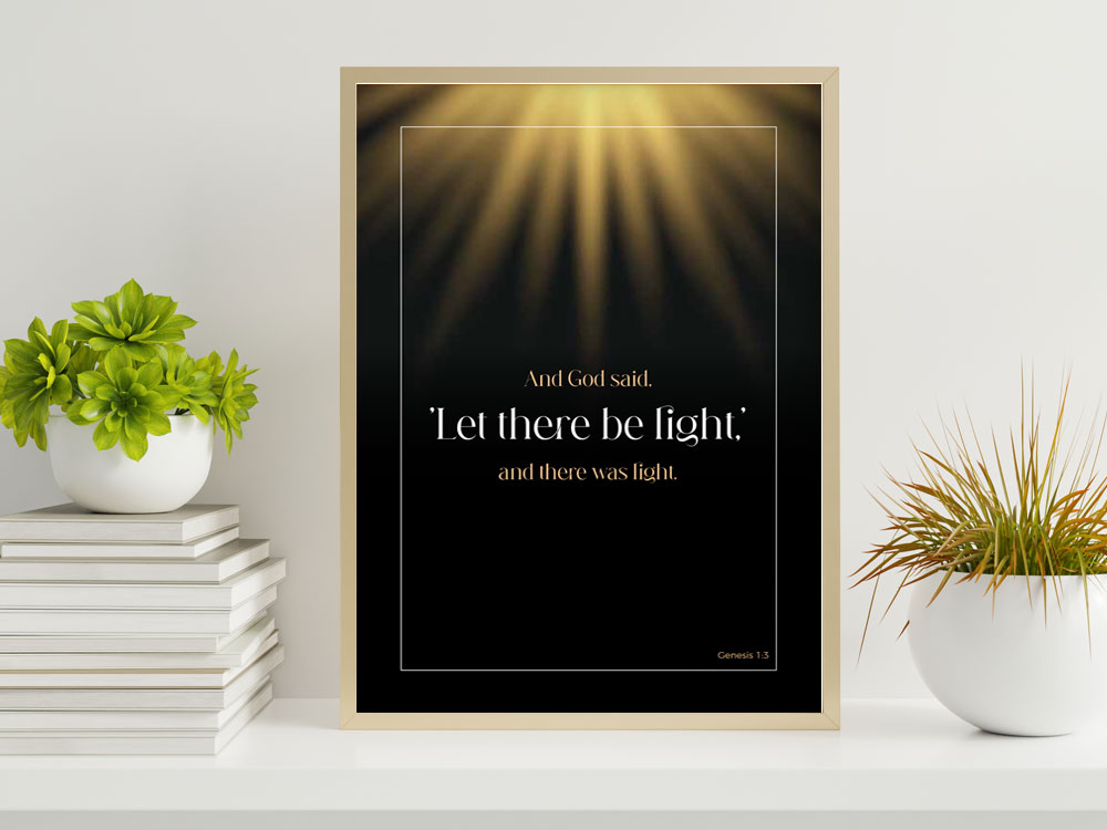 Genesis 1:3 Uplifting Christian Poster 2 Bible Verse Poster