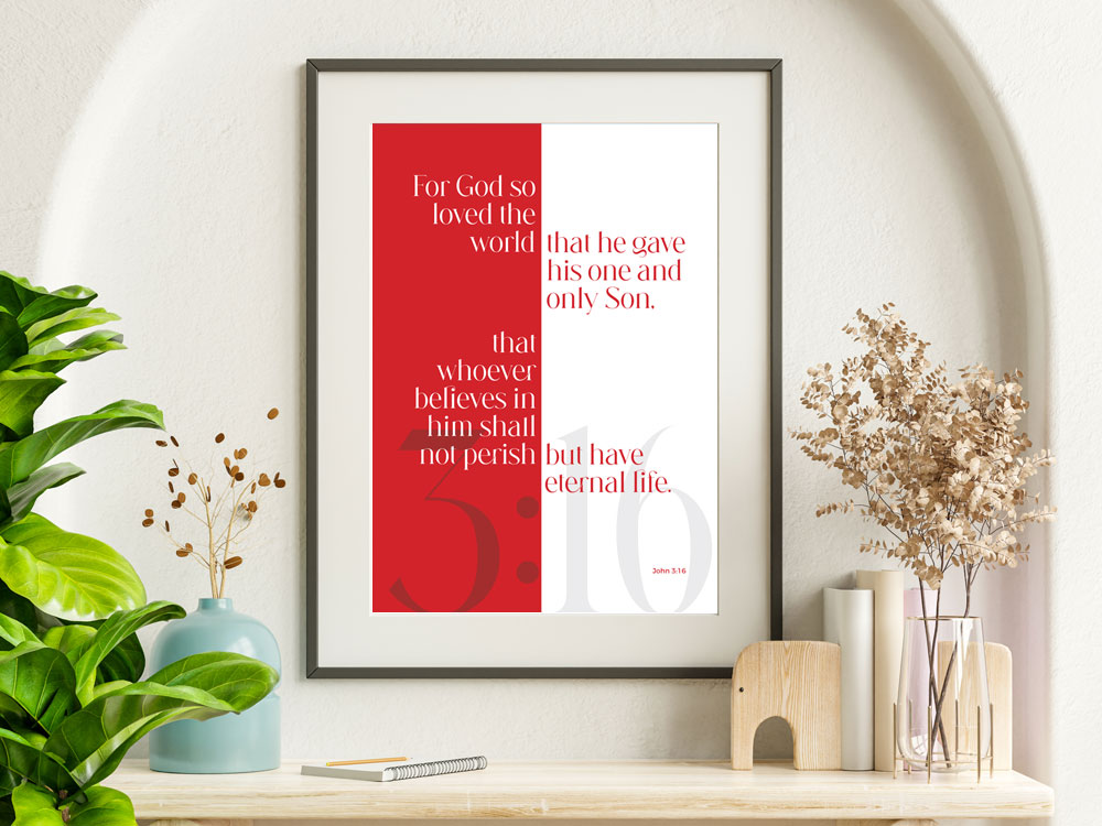 John 3:16 Dynamic Christian Poster 4 John 3:16 Christian Bible Verse Poster