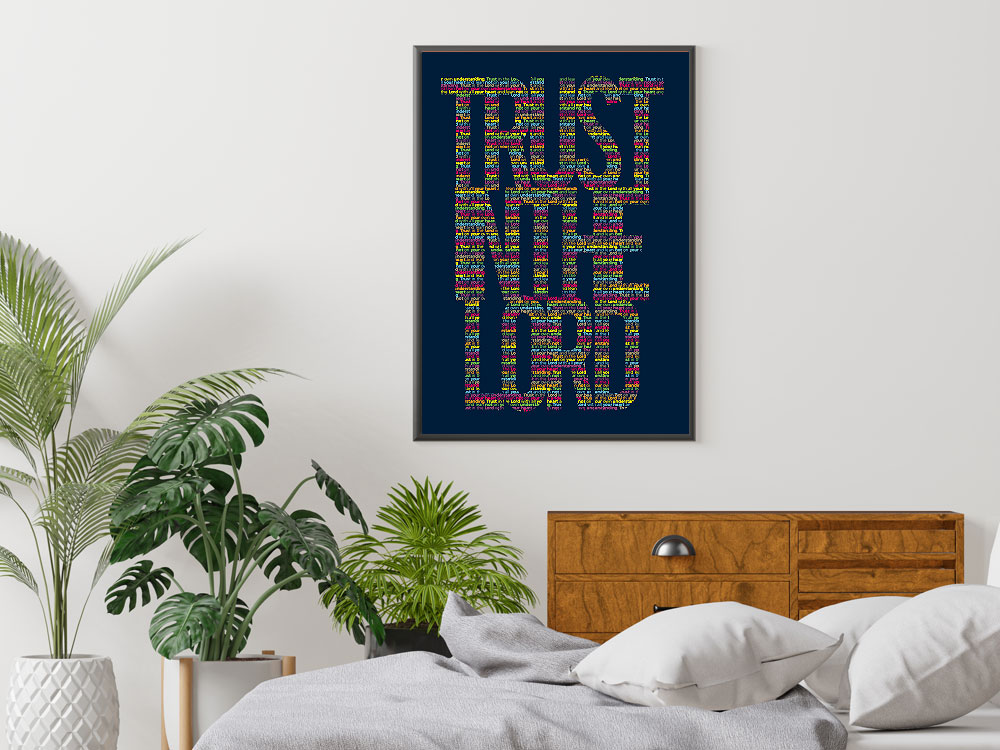 Proverbs 3:5 Awesome Christian Poster 3 Christian Bible Verse wall art