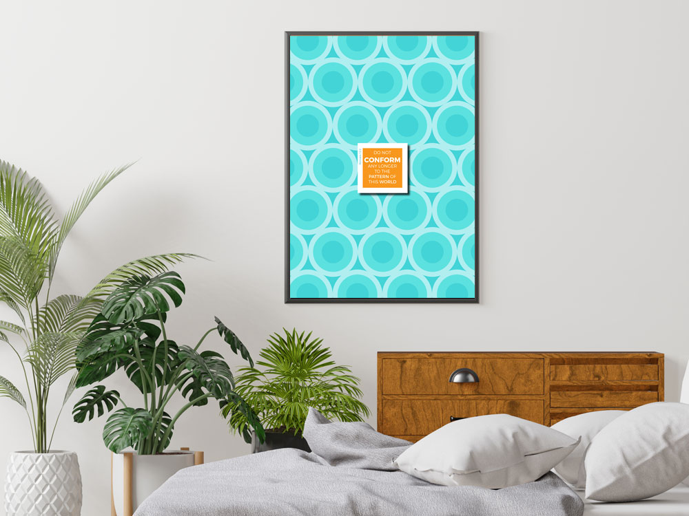 Romans 12-2 Inspirational Christian Poster 3 Christian Bible Verse wall art