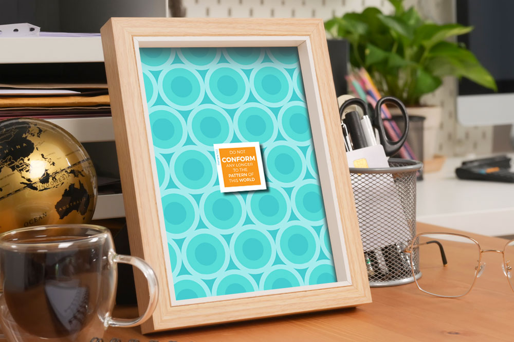 Romans 12:2 A5 Desk Poster 1 Christian gift poster