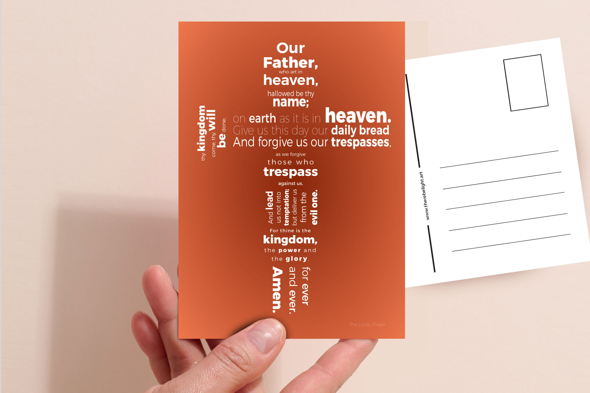 Modern Unique Christian Post Cards - Pack A 3 Lord Prayer Postcard