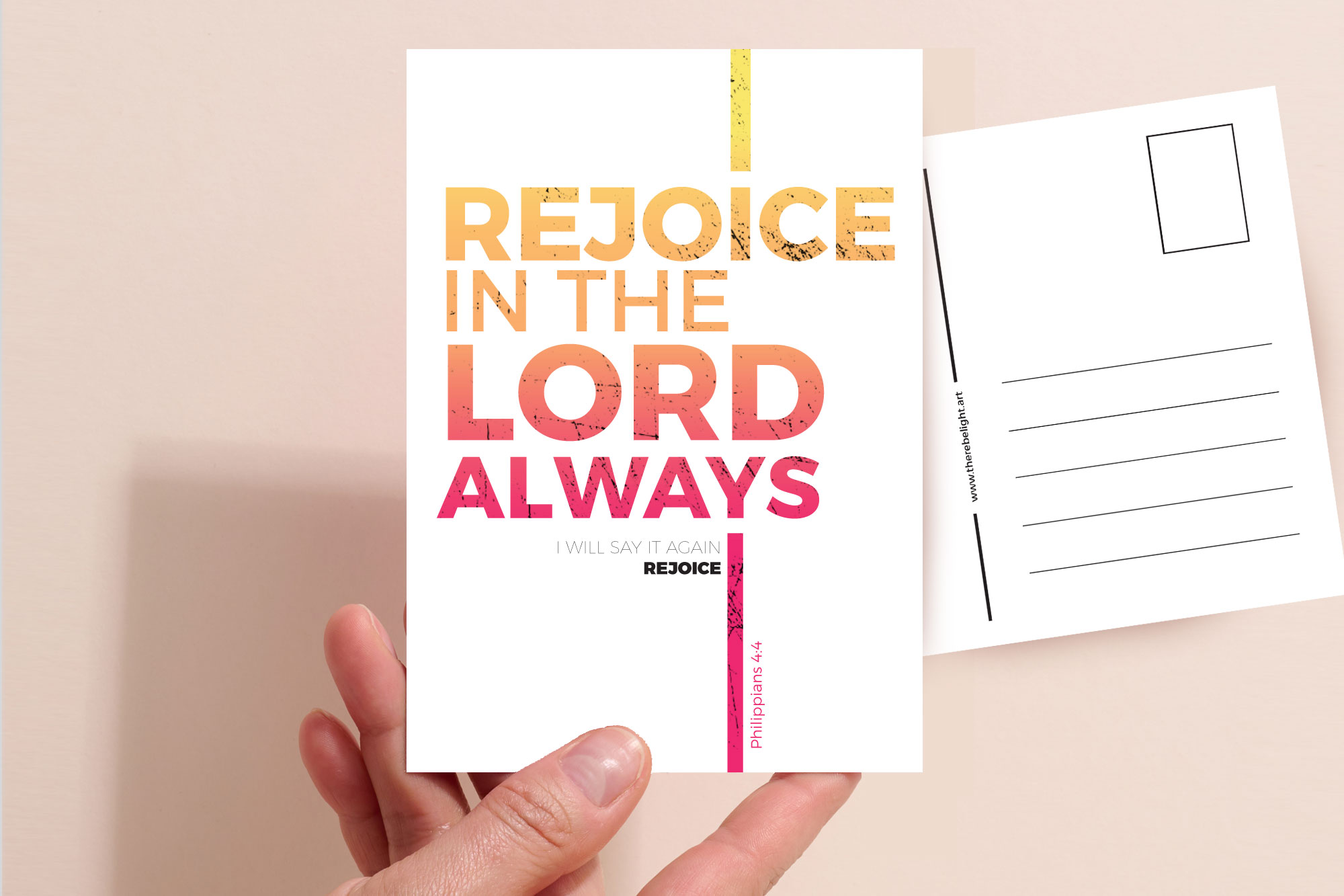Modern Unique Christian Post Cards - Pack A 6 Rejoice Postcard