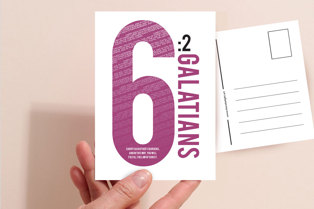 Bible Verse Christian Post Cards Pack B 7 Christian Bible Verse postcard